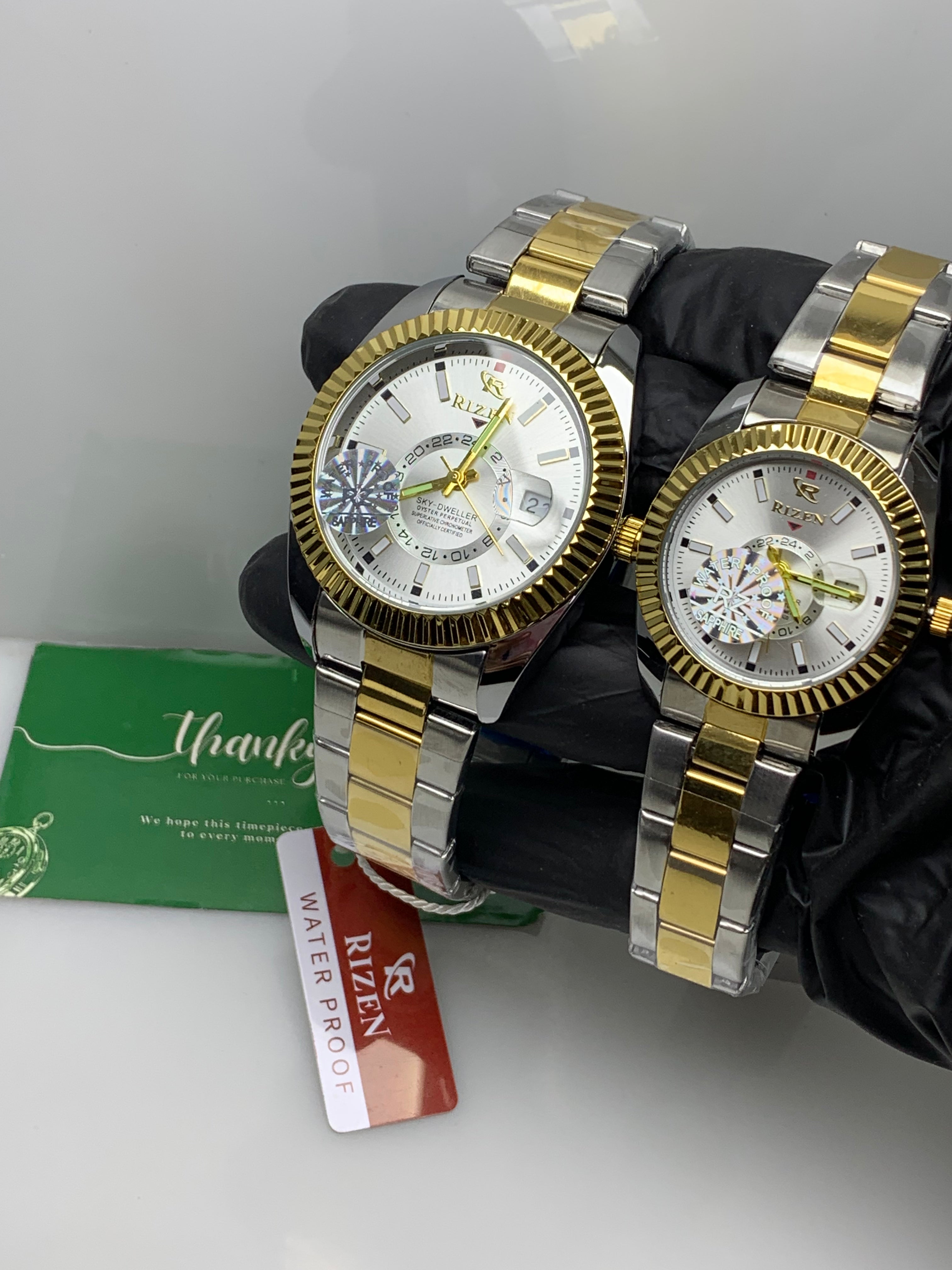 Rizen Couple Watch - Two Tone