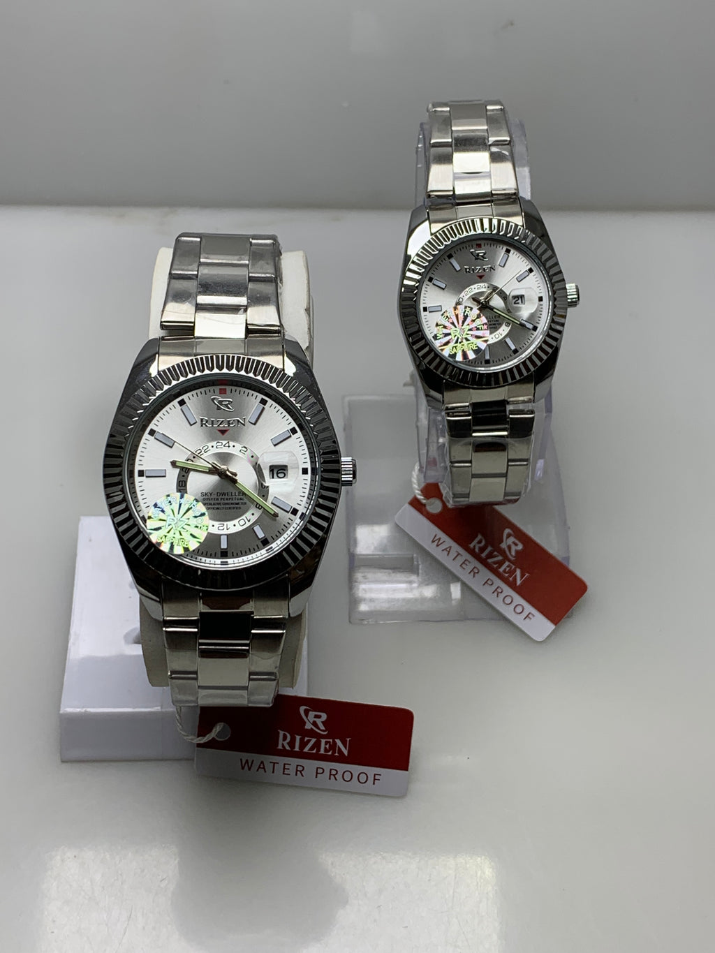 Rizen Couple Watch – Silver White
