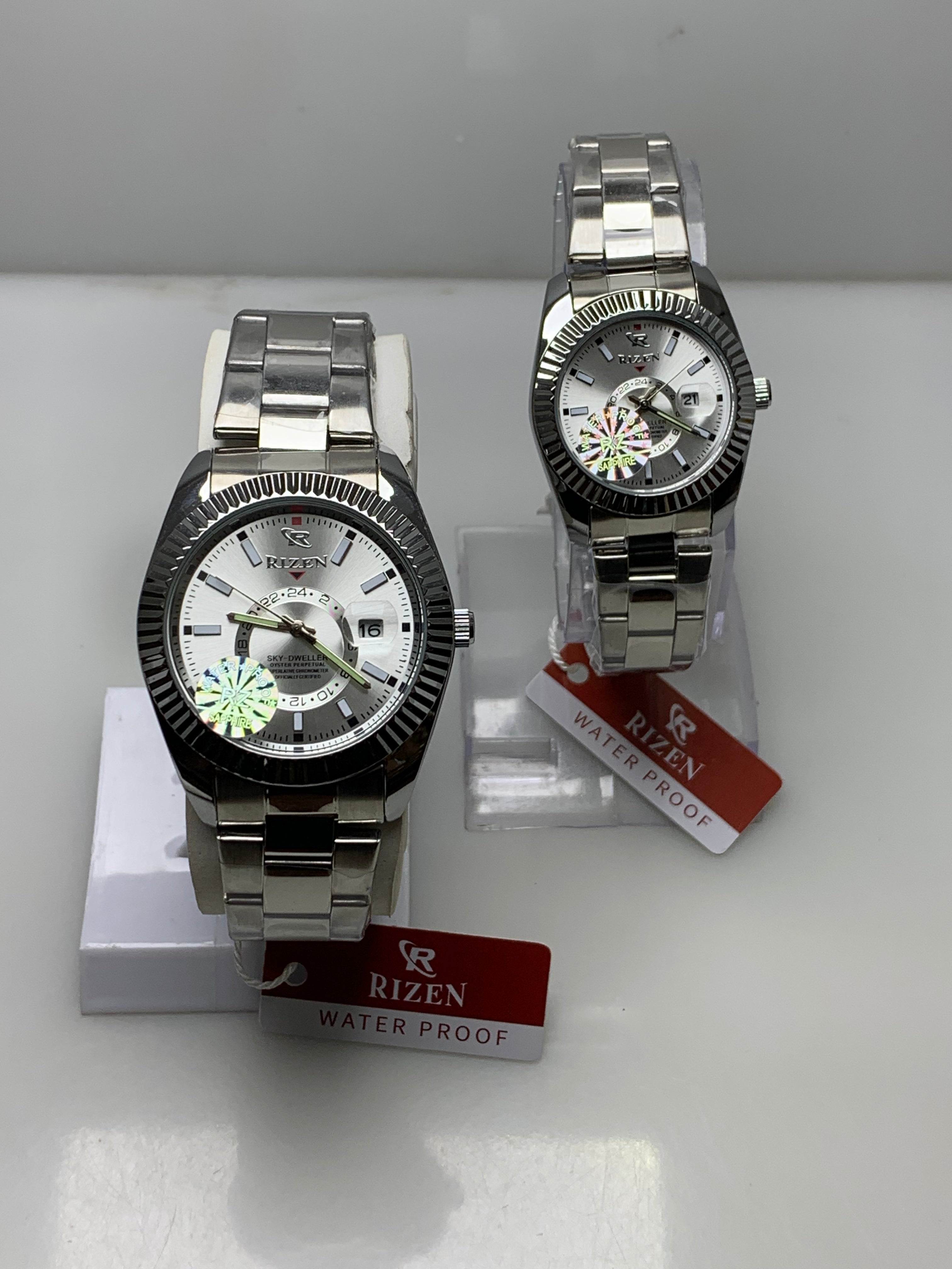 Rizen Couple Watch – Silver White