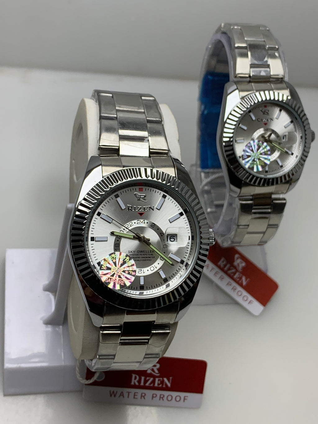 Rizen Couple Watch – Silver White