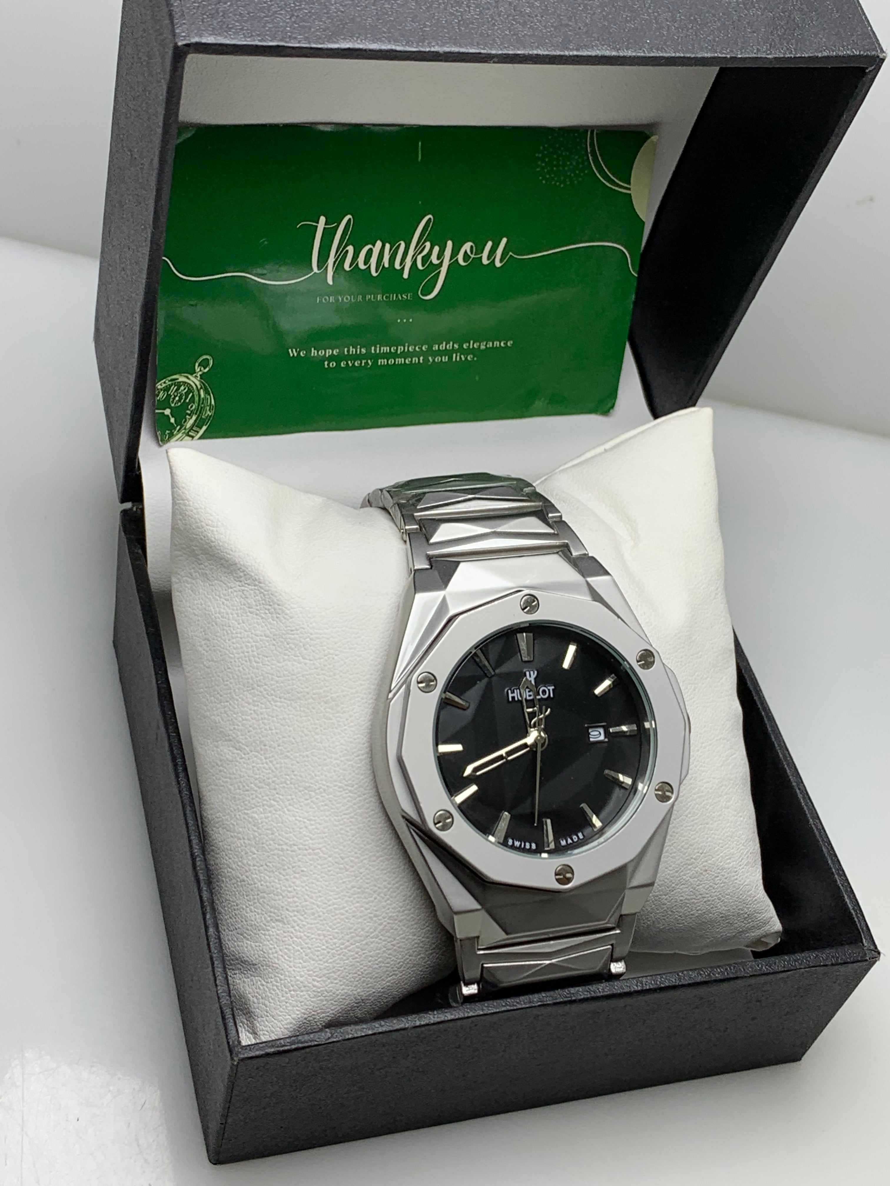 HUBLOT – Silver  with Black Dial