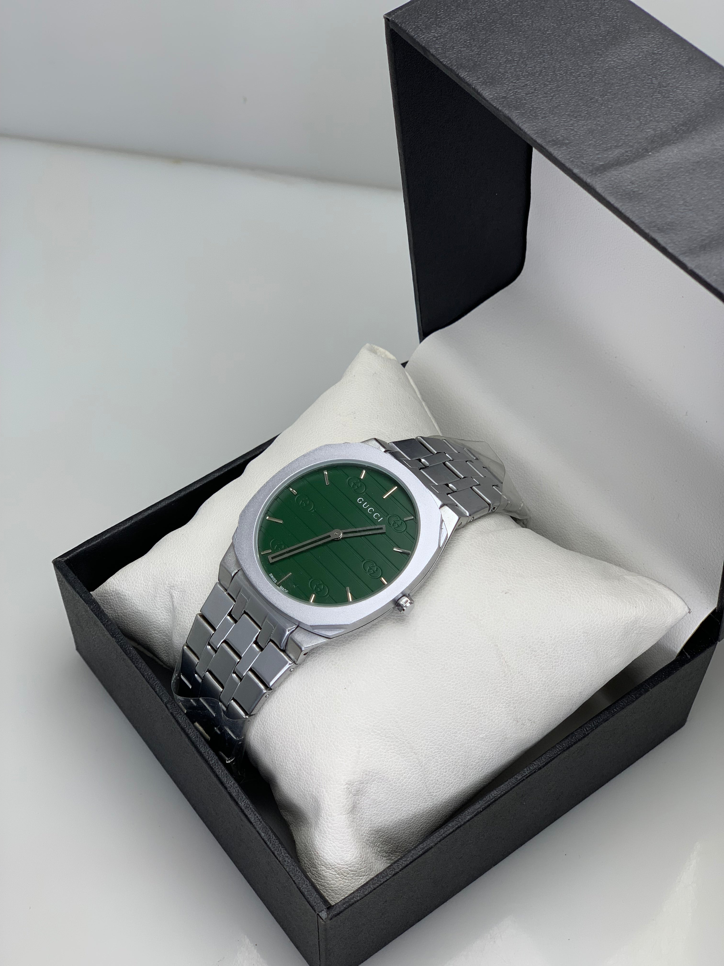 GUCCI - Silver with Green Dial